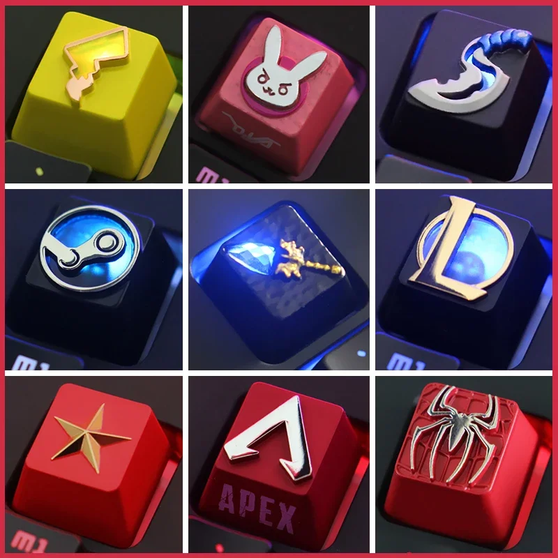 

Game Apex Zerg Metal Keycaps ESC Alu Alloy Keycaps for Mechanical Keyboard Sakura Pokeball Cat Paw R4 Height Stereoscopic Relief