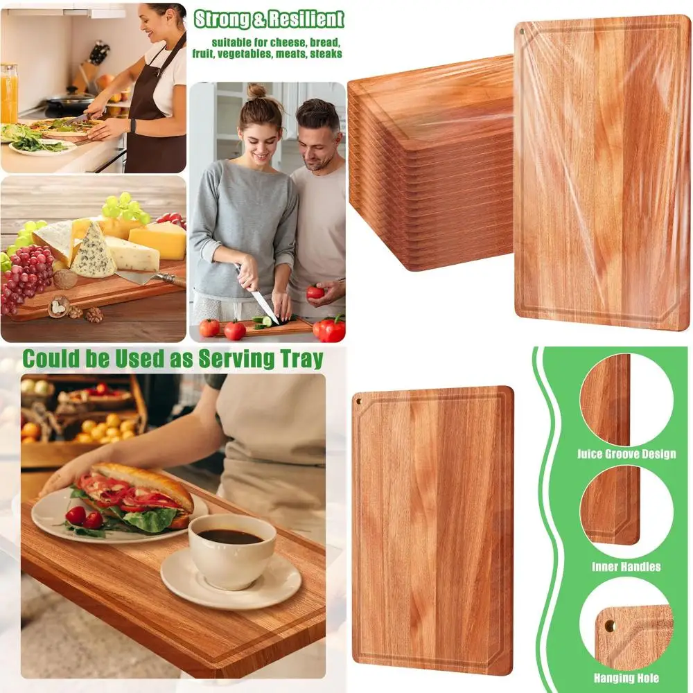 

Large Walnut Cutting Board Set, Heavy Duty with Juice Groove, Pre-Oiled for Kitchen & Gifts (11 x 17)