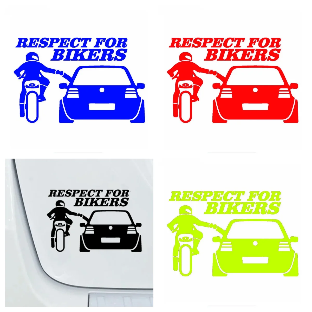

PVC Car Sticker - Creative Personalized Body Decal "Respect Bikers" Decoration Accessory
