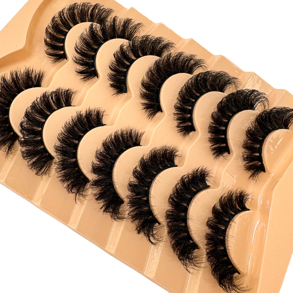HBZGTLAD 7 paires Faux cils en vison moelleux aspect naturel Faux cils Volume vaporeux renard/Oeil de chat croisé épais Faux cils Extension