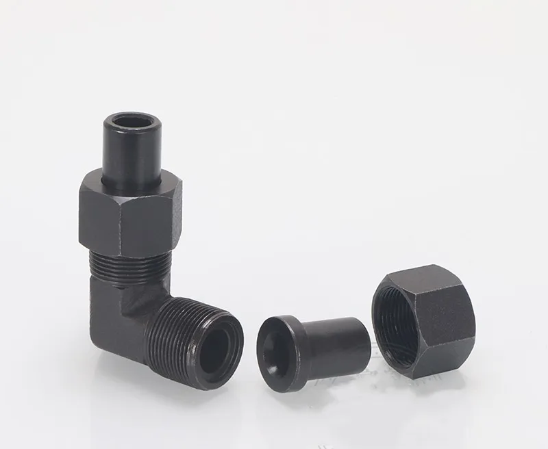 1Pc 14/16/18/20/22x1.5+8/10/12/14/16mm WeldedPipe Double O Elbow Welding Right Angle Hydraulic Carbon Steel Transition Connector