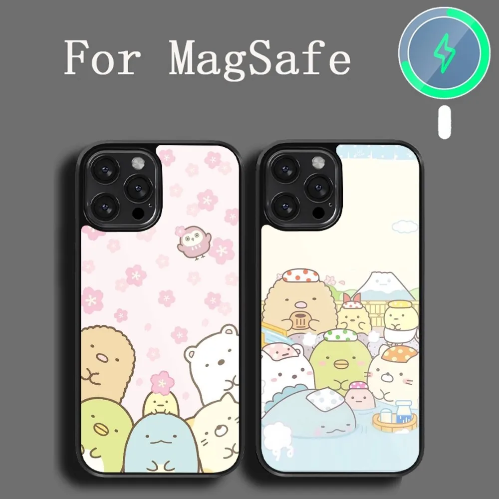 Cute S-Sumikko G-Gurashi  Phone Case For iPhone 14 13 12 11 15 Pro Max Plus Magsafe Magnetic Cover