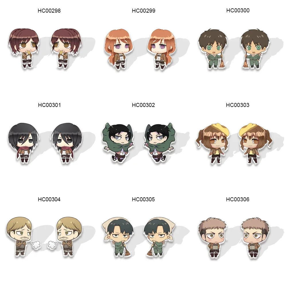 Acrylic Anime Earrings Attacking Giant Cartoon Characters Acrylic Resin Epoxy Stud Earrings