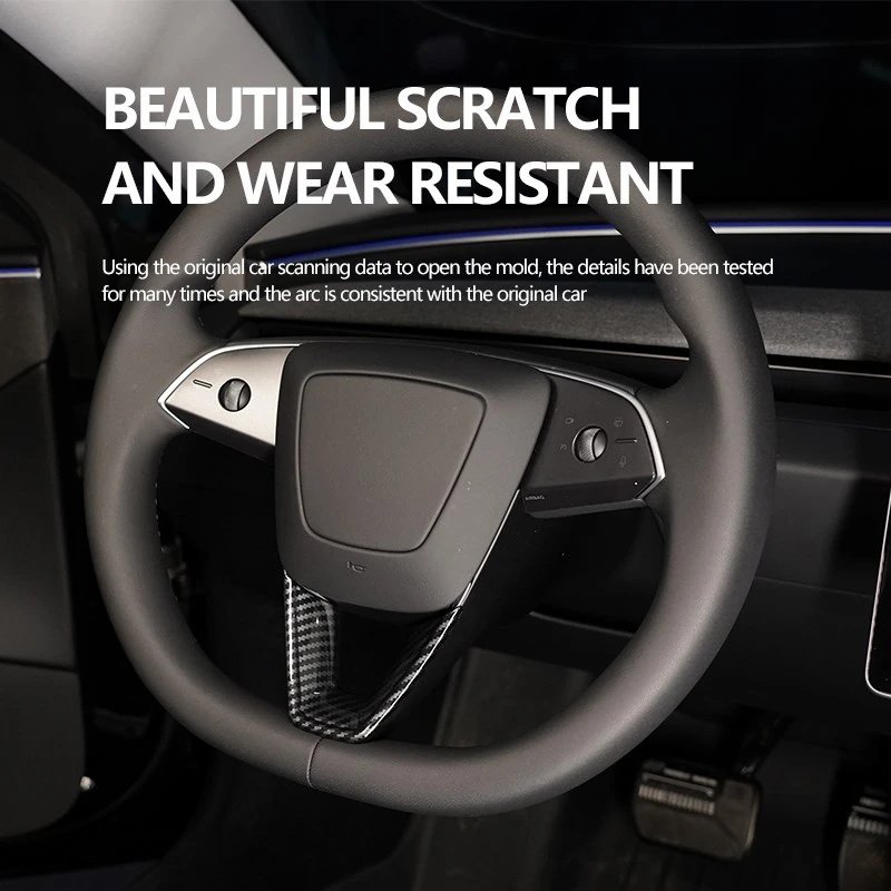 ABS modello in fibra di carbonio coprivolante Trim coprivolante Trim accessorio interno per Tesla Model 3 Highland 2024