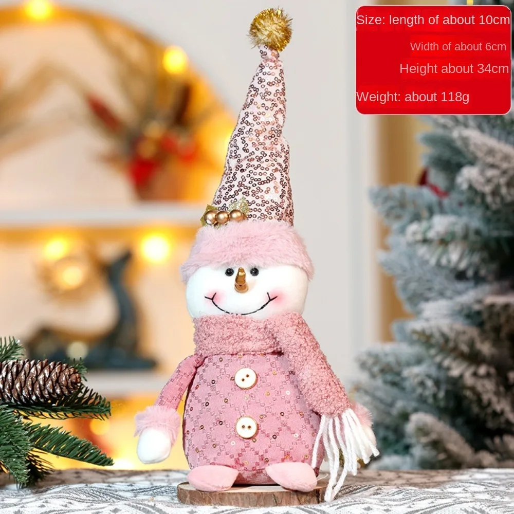 جديد عيد الميلاد ثلج تلسكوبي دمية نافذة المشهد عيد الميلاد الديكور عيد ميلاد سعيد هدية محبوك الأيائل دمية ديكور المنزل