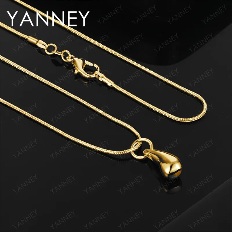 

18K Gold 16-30 Inch Exquisite Teardrop Pendant Necklace - Stylish Women's Gift - Wedding Accessory Jewelry