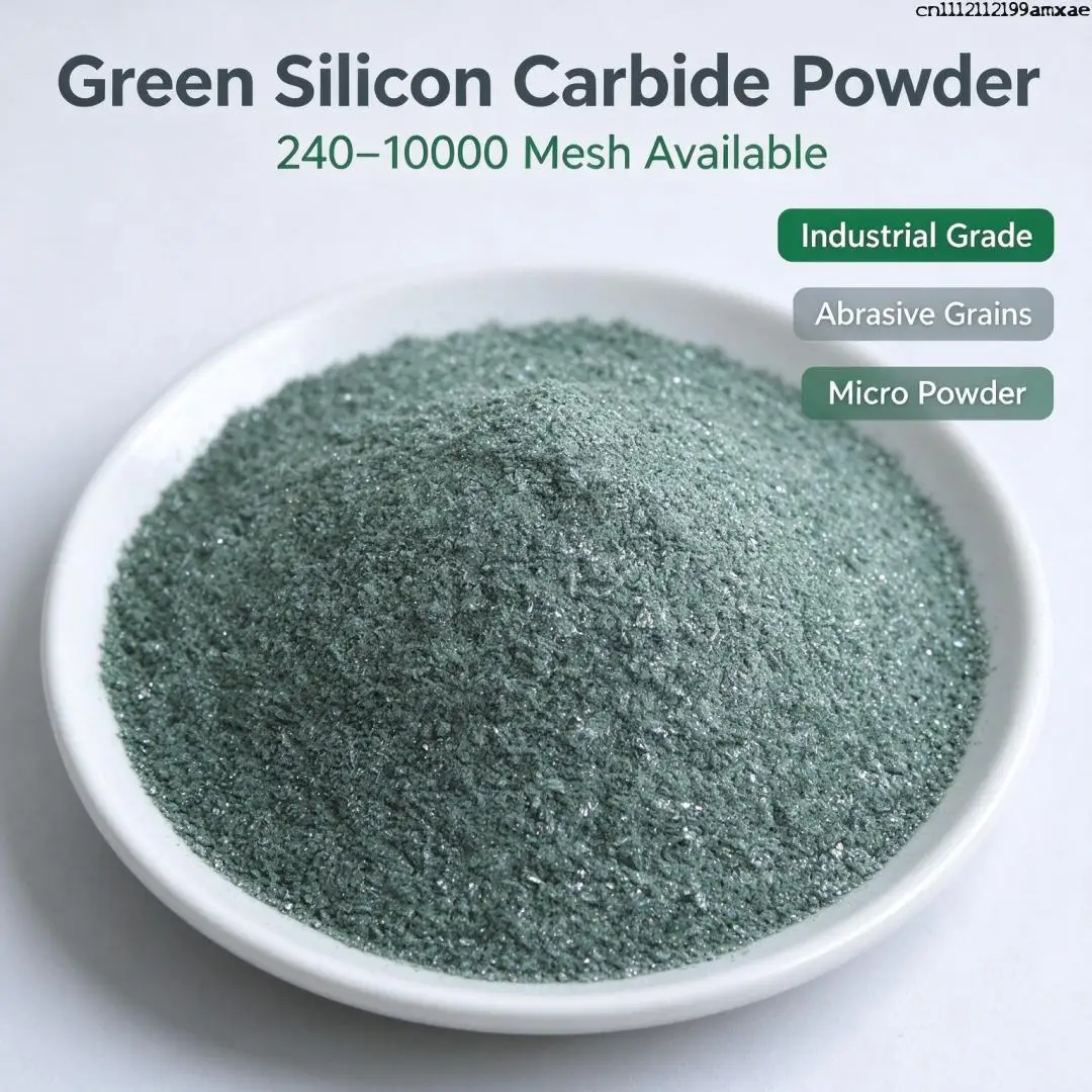 240#-10000# Green Silicon Carbide SiC Micropowder for Gem Jade Agate Crystal Polishing, Sandblasting, Precision Ceramic Grinding