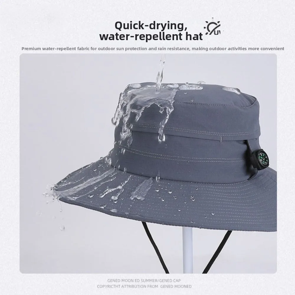 

Fashion Sunshade Bucket Hat with Compass Anti UV Sun Cap Waterproof Quick-drying Beach Hats Unisex
