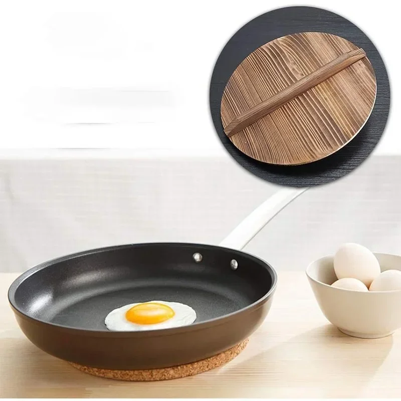 30-36cm cina tradizionale coperchio a goccia in legno coperchio Wok grande coperchio in legno carbonizzato barattolo pentole parti utensile da cucina