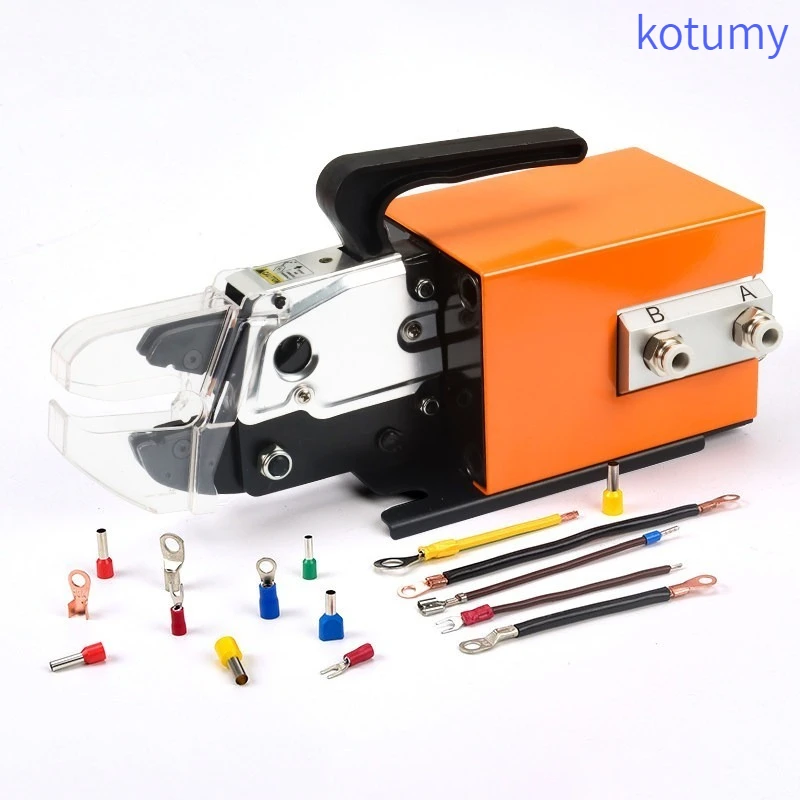 Kotumy AM-10 Pneumatic Terminal Crimper 0.25-10mm² Wire Crimping Tool with Dies for Cold Press Terminals