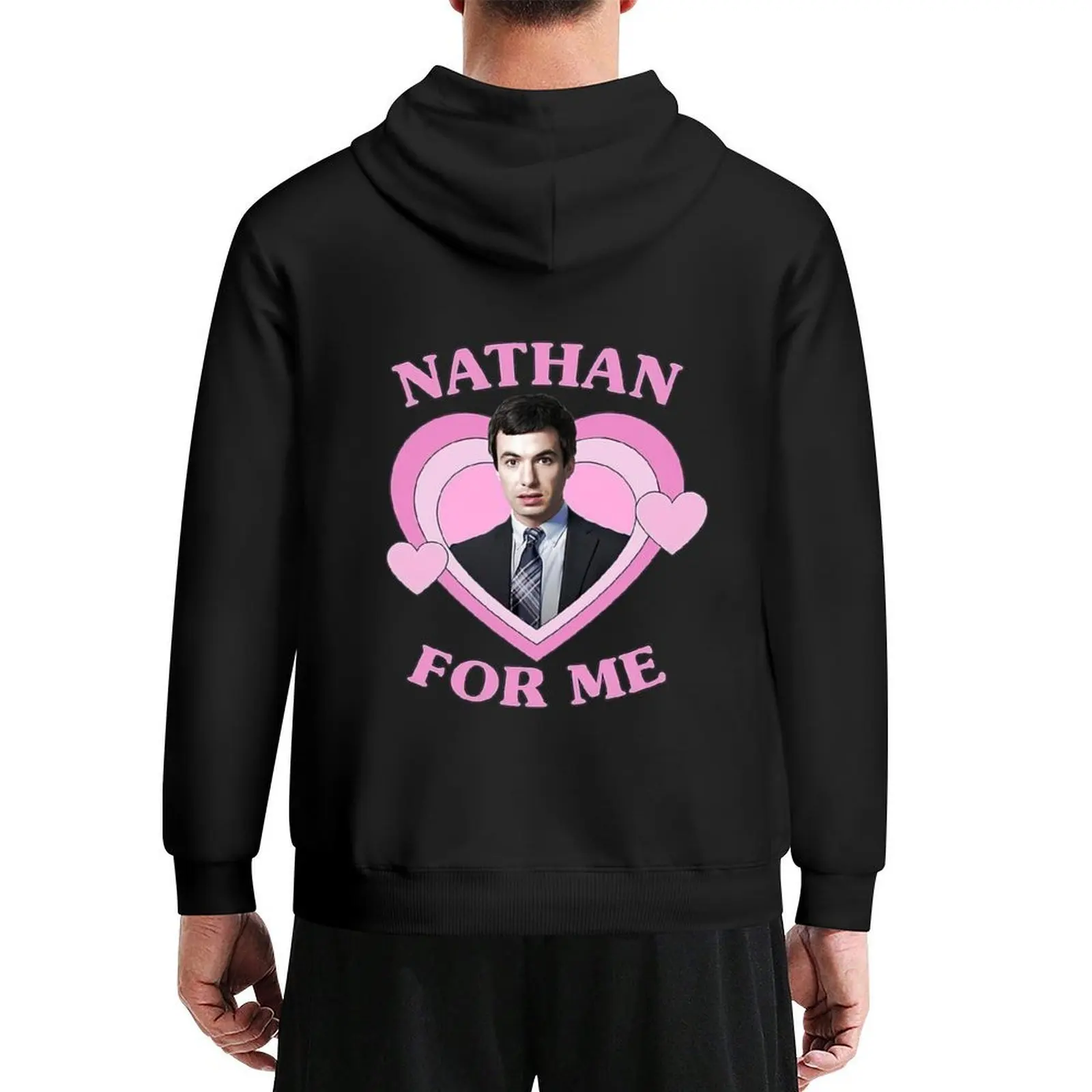 

Nathan Fielder For Me Pink Heart Hoodie autumn men clothing male clothes winter clothes new hooded tee