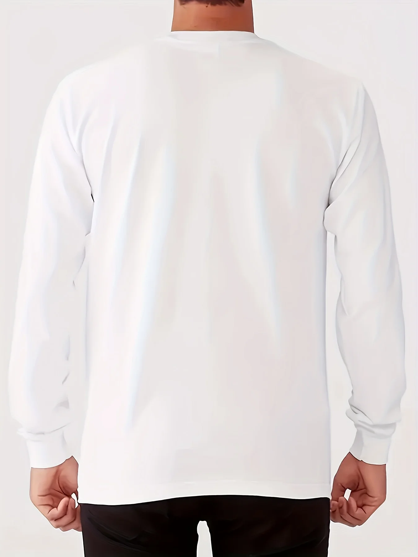 100% pure cotton men's long sleeved round neck loose rabbit skull pattern printed spring and autumn casual versatile T-shirt top