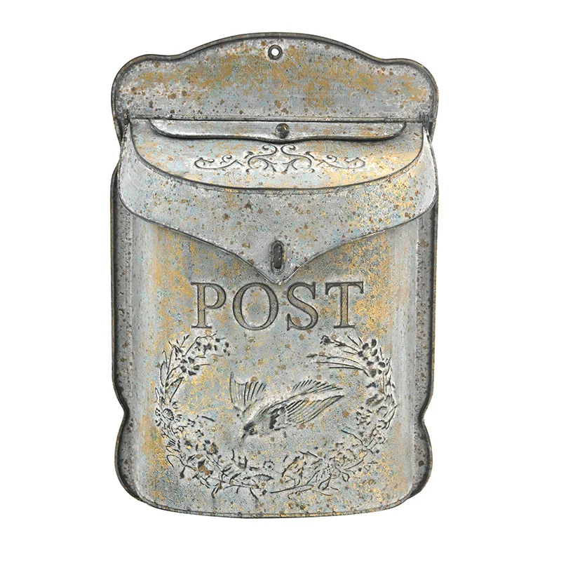 

Wrought iron European wall-mounted mailbox retro garden exterior wall rainproof waterproof pastoral mailbox wholesale creativity