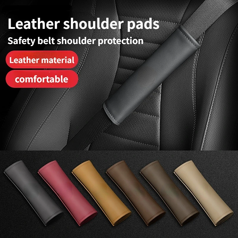 Car Accessories Seat Belt PU Leather Safety Belt Shoulder Cover Breathable Protection Seat Belt Padding Pad Auto Interior Access