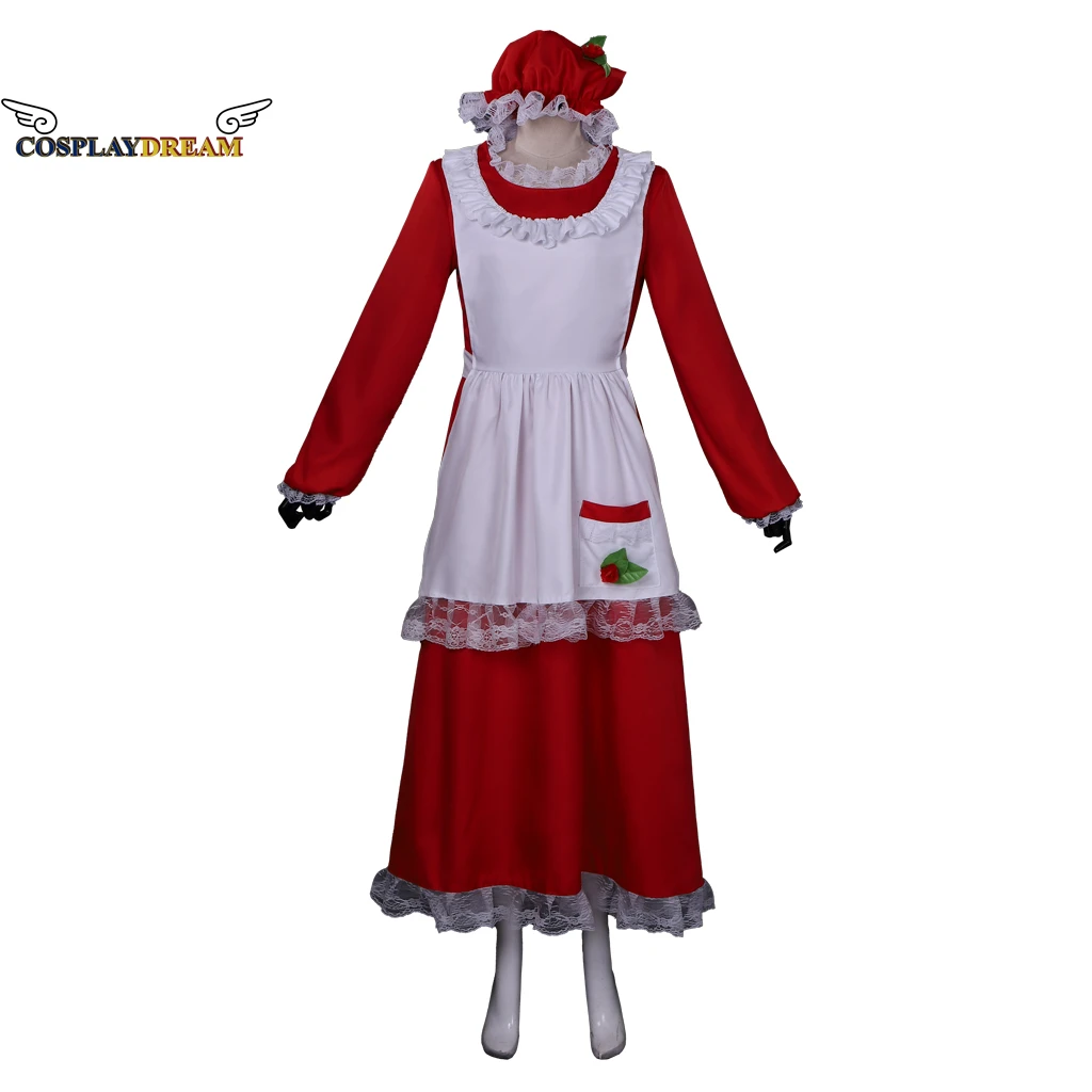 

Christmas Santa Claus Costume Adult Women Red Maid Dress Clothes Christmas Fancy Dress Outfit Cosplay Santa Claus Plus Size