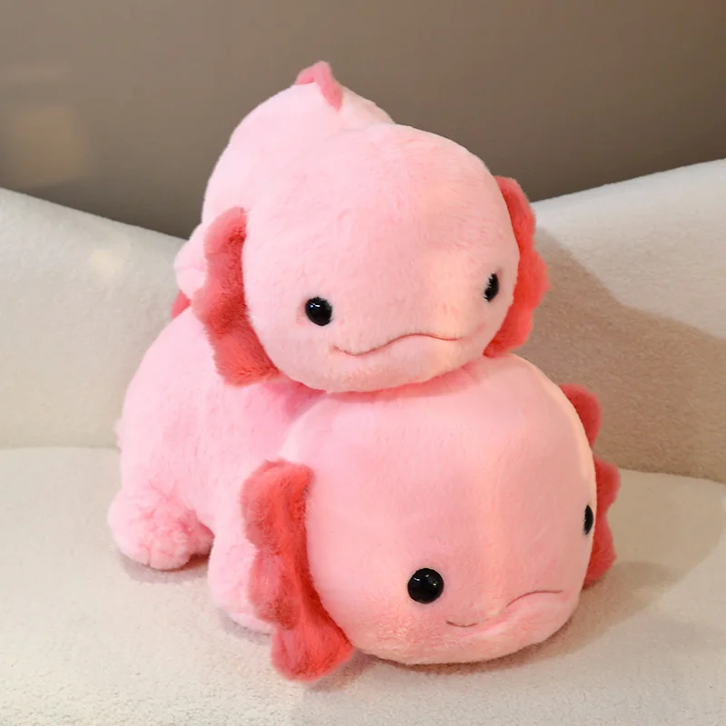 45/60CM Kawaii Cartoon Anime Salamander Hexagonal Dinosaur Baby Fish Stuffed Animal Plush Toy Children's Baby Fish Handmade Doll