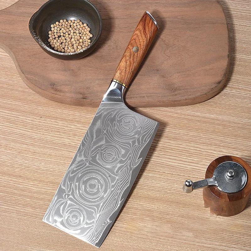 7 Inch Slicing Knife 67 Layers Damascus Steel 10Cr15MoV Blade Wood Handle Sharp Chefs Cleaver Meat Professional Kitchen Knife