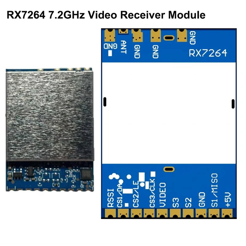 1PCS RX7264 7.2GHz Video Receiving Module 8-Channel 6110~7210MHz Wireless VRX with RSSI Output for FPV Drone/Monitoring System