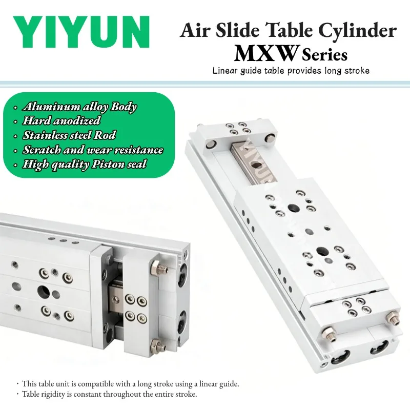 

1PC Slide Cylinder MXW8 MXW12 MXW16-25 50 75 100 125 150 175 200-25B 50B 75B 100B 125B 150B 175B 200B MXW Series YIYUN