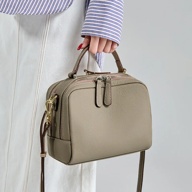 

Женская большая сумка из натуральной кожи, новинка 2023 года, дизайнерская роскошная сумка, модная винтажная сумка через плечо, стильная повседневная сумка для поездок на работу