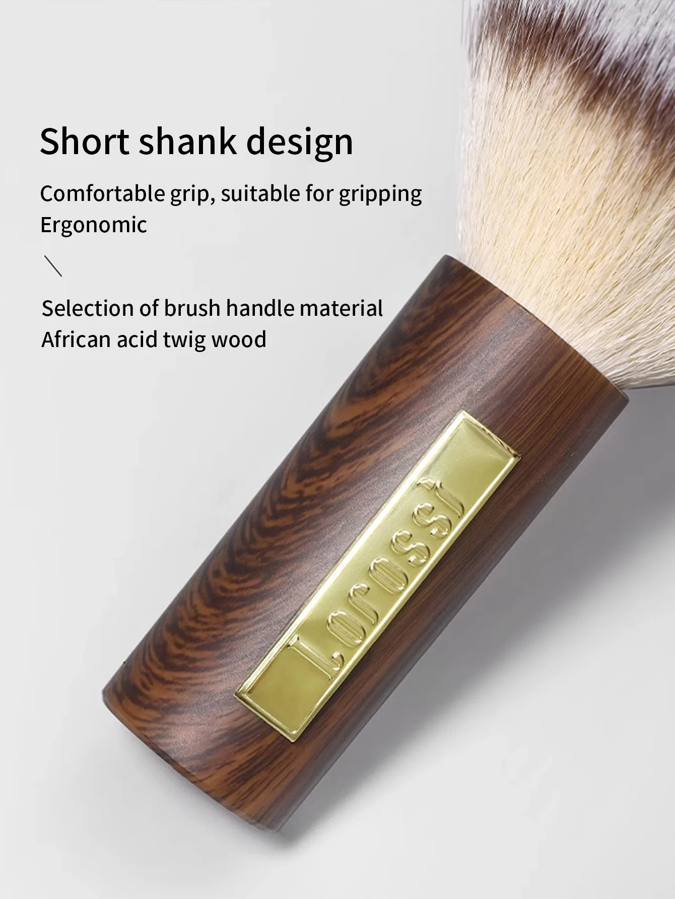 Brosse à poussière pour ongles à manche court en bois, brosse de nettoyage pour la poussière, branche d'acide africain, brosse à poussière pour cheveux en bois et Nylon