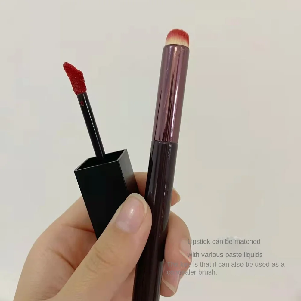 Pincel labial profissional, ponta redonda, multifuncional, corretivo, base, contorno, batom, tingimento, pincel de maquiagem, ferramenta cosmética