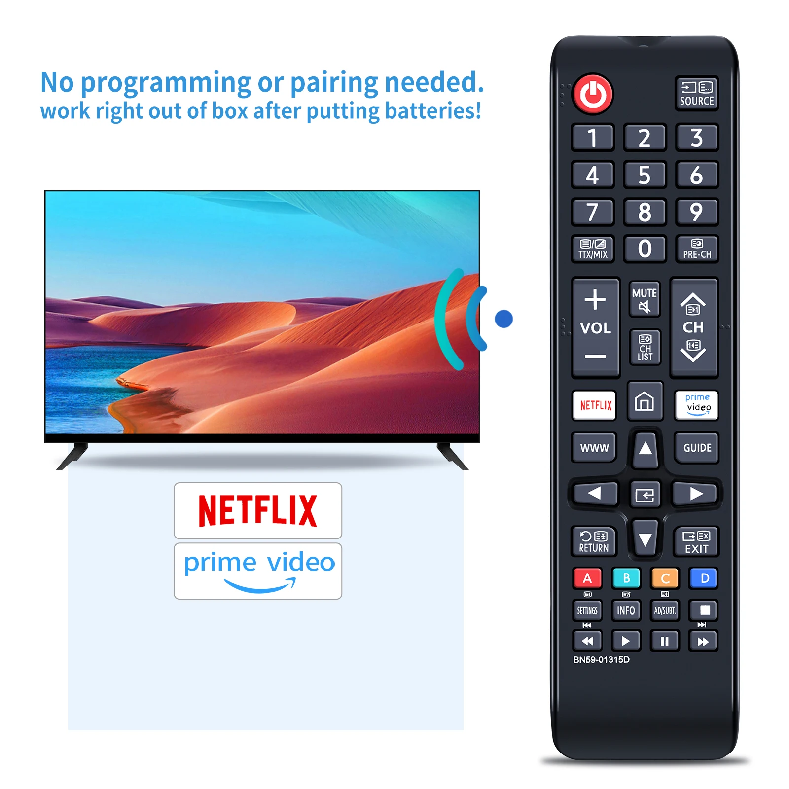 BN59-01315D control remoto para Samsung Series 7 RU7100 4K UHD TV UA43RU7100 UA49RU7100 UA50RU7100 UA55RU7100 UA75RU7100 UA43RU7100W UA50