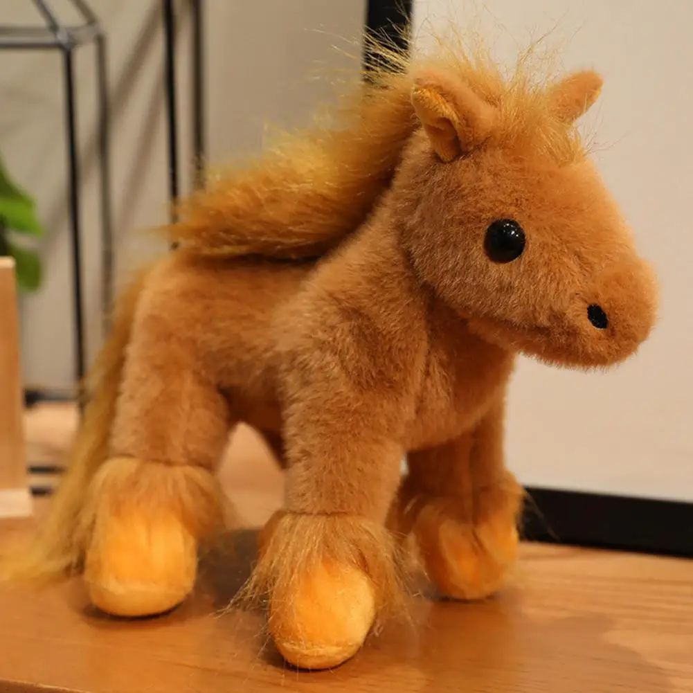 Caballo de peluche de juguete, caballo realista, juguete de peluche, 12 muñecos de peluche coleccionables, almohada para niños, tamaño de simulación, muñeca suave con personal