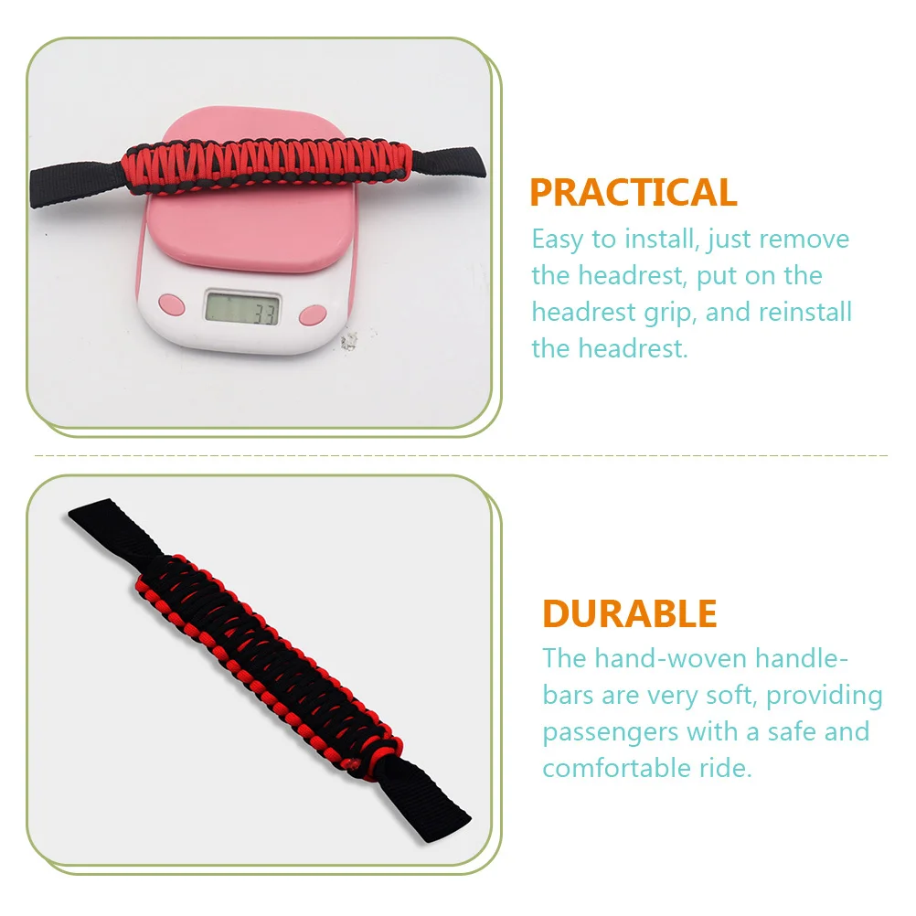 

2Pcs Automotive Grab Handles Durable Oxford Cloth Car Headrest Grip Soft Rear Seat Safety Handle Replacement