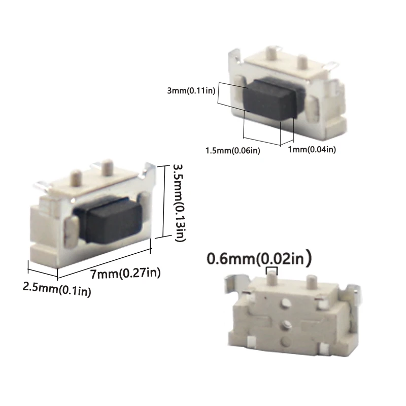 

【100-20PCS】3*6*3.5MM 3*6mm 3X6X3.5 Micro Tactile Tact Keys Buttons SMD Push Side Button Switches
