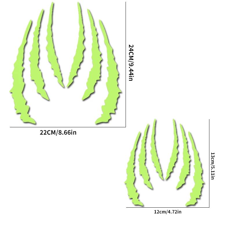 Thick Stripes Monster Ghost Claw Motorcycle Glow-in-the-dark Stickers Waterproof Scooter Fuel Tank Headlight Racing Helemt Decal