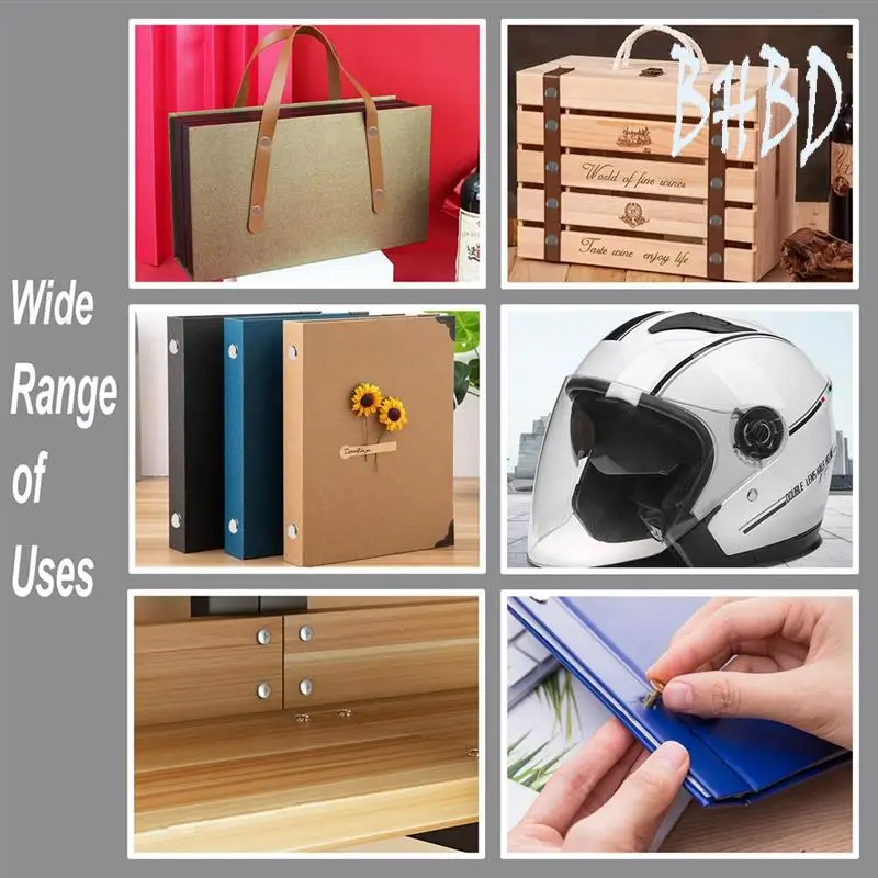 BHBD-Chicago Vite Rivetti in pelle Rivetti a vite assortiti M5 Viti di rilegatura Chicago per decorare cinture artigianali in PU (110 pezzi)