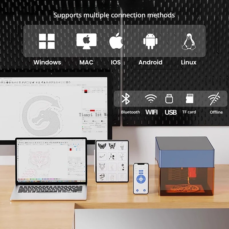 

Портативный лазерный гравер для дома и офиса, настольный лазерный гравер для металла и мебели, гравировальный станок MH50DKJ