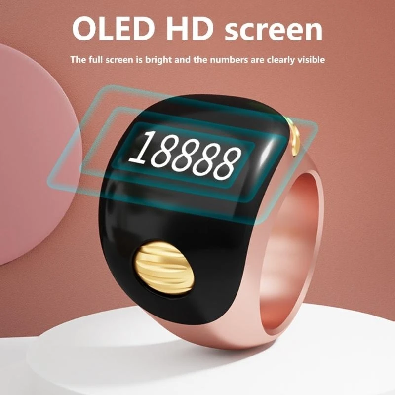 e8ba小さなzikrリング交換可能な祈りのカウンターリング汎用性のある指カウンター