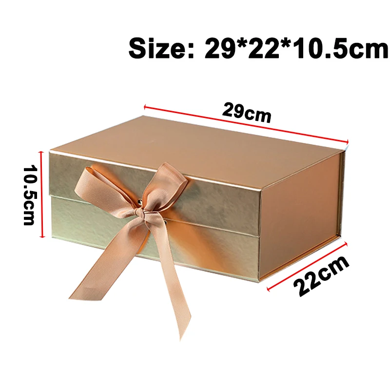 Gold Gift Box With Magnetic Lid Large Gift Boxes LOGO Customize Study Present Boxes For Christmas Birthday Wedding Graduation