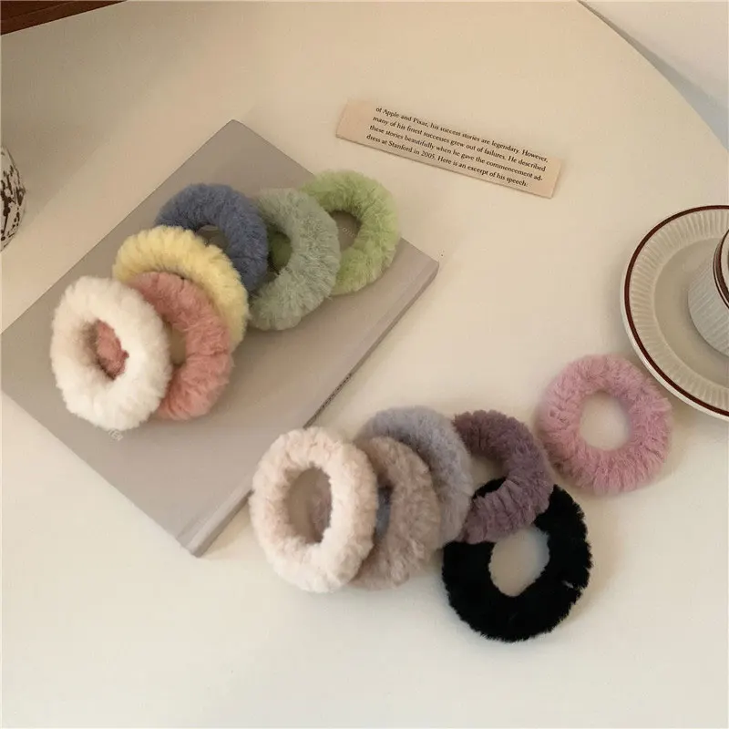 

Plush Color Design For Women's Hair Loops, Fashionable Sweet Style Gift Party High Elastic Headband Women's Hair Accessories