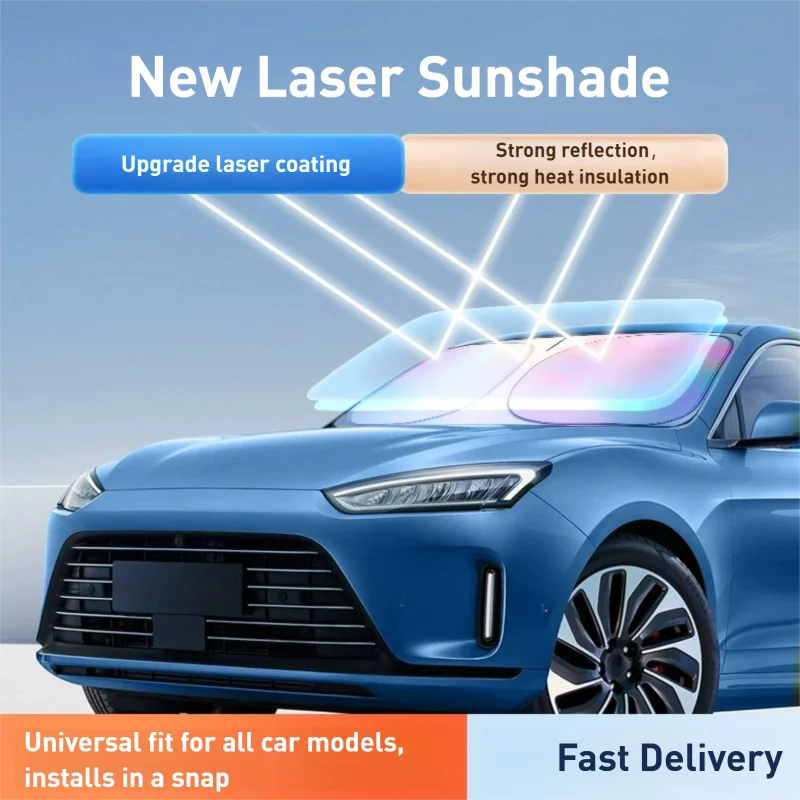 Front Windshield Sun Shade Foldable Sun Visor UV Protection Sun Blinds Compatible with SUV MPV Hatchback Notchback Car Interior