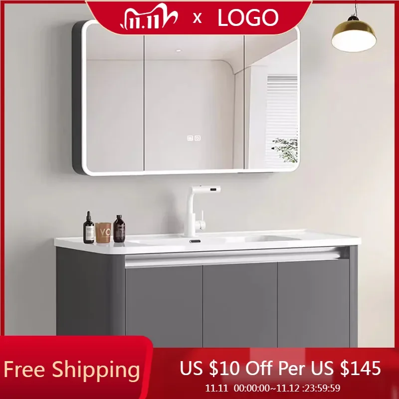 

Rack Luxury Bathroom Cabinets Shower Dressers Organization Storage Bathroom Cabinets Mirror Minimalist Mobile Bagno Decorations