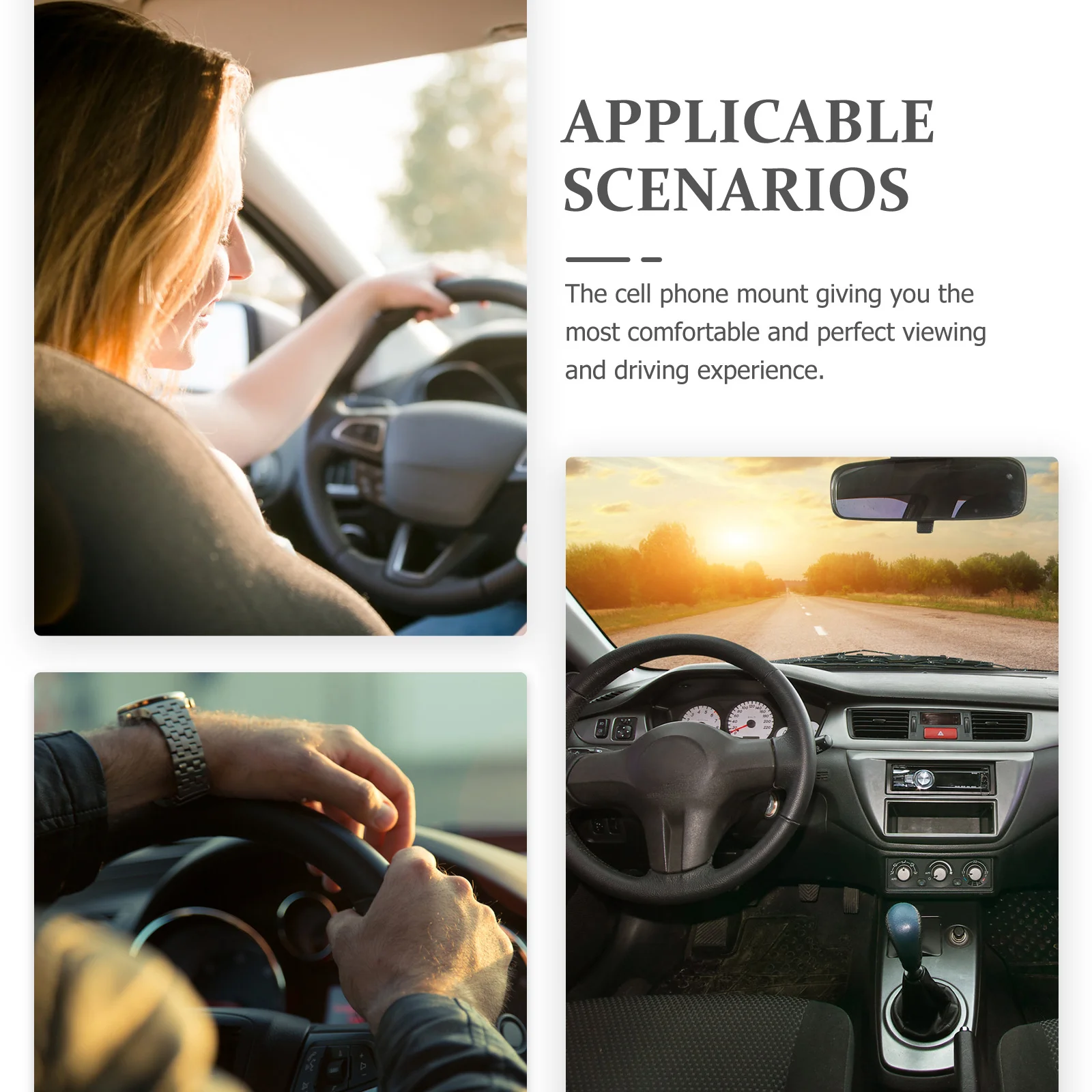 

Car Phone Mount with Adjustable Arm Dual Fixing Modes Suction Cup and Vent Mount for Mobile Navigation 6 to 8.5cm Wide Devices