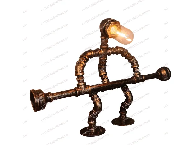 

Retro industrial style decoration, coffee bar water pipe robot atmosphere ornament