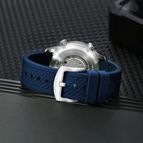 Imagen 2 del producto BERNY AM439M/AM439MS Correa de reloj de buceo Relojes de buceo de liberación rápida Correa de silicona Reemplazo de bandas de acero inoxidable