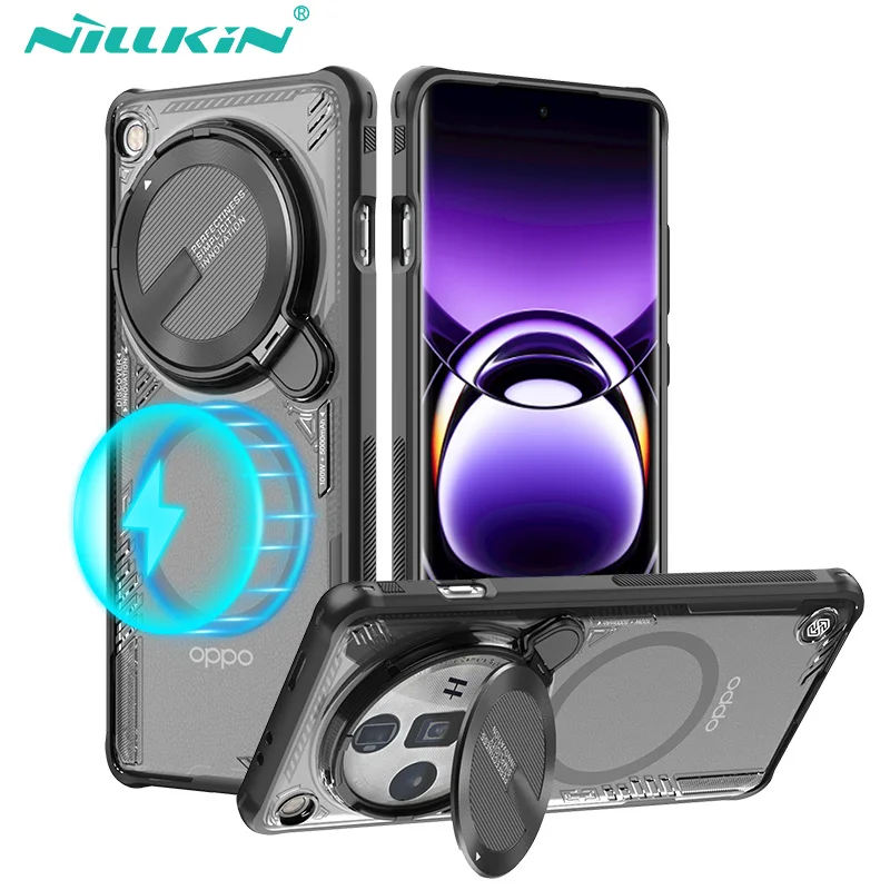 

Magsafe Case For OPPO Find X7 Ultra NILLKIN Iceblade Prop Silicone Soft Border +Hard Clear Cover For Find X7 Ultra Magnetic Case