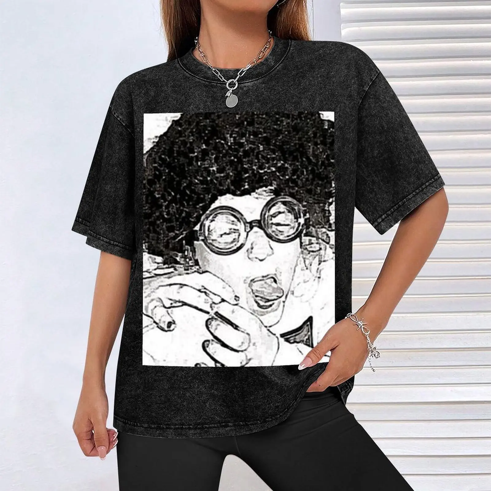 Camiseta de menina encaracolado louca roupas nova edição camiseta gráfica de grandes dimensões camisetas de grandes dimensões para homens