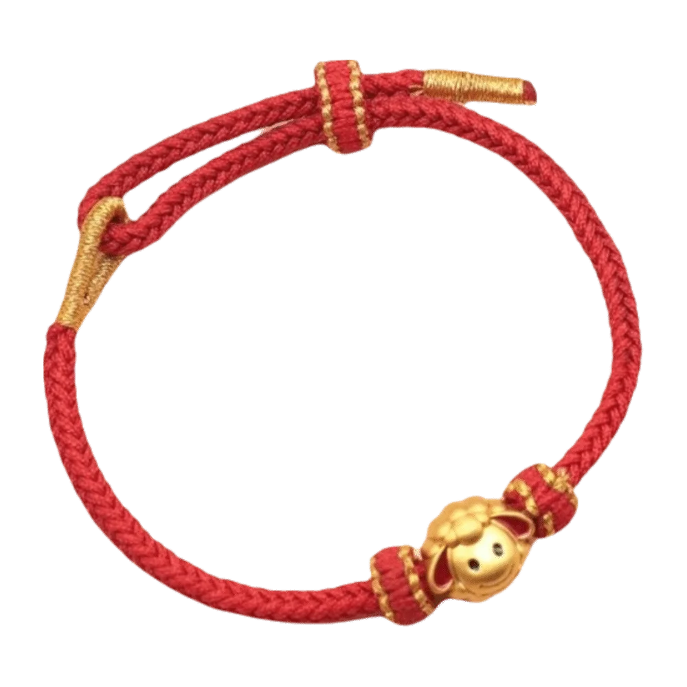 Boho Braided Zodiac Goat Bracelet Adjustable Lightweight Red String Hand Chain Sliding Gold Plated Lucky Bracelet Holiday