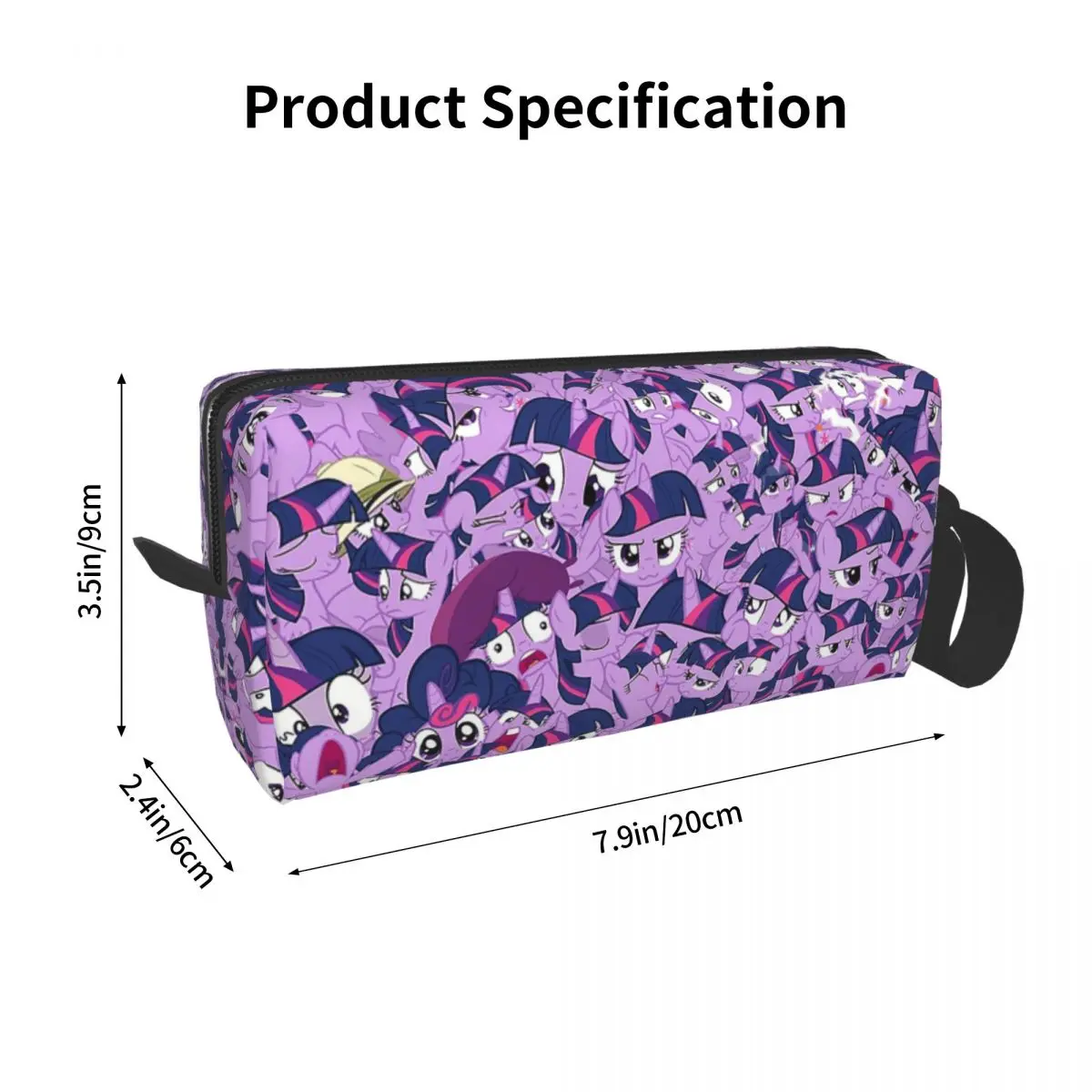 Twilight Sparkle Mess Makeup Bag Cosmetic Organizer Storage Dopp Kit Toiletry Cosmetic Bag for Women Beauty Travel Pencil Case