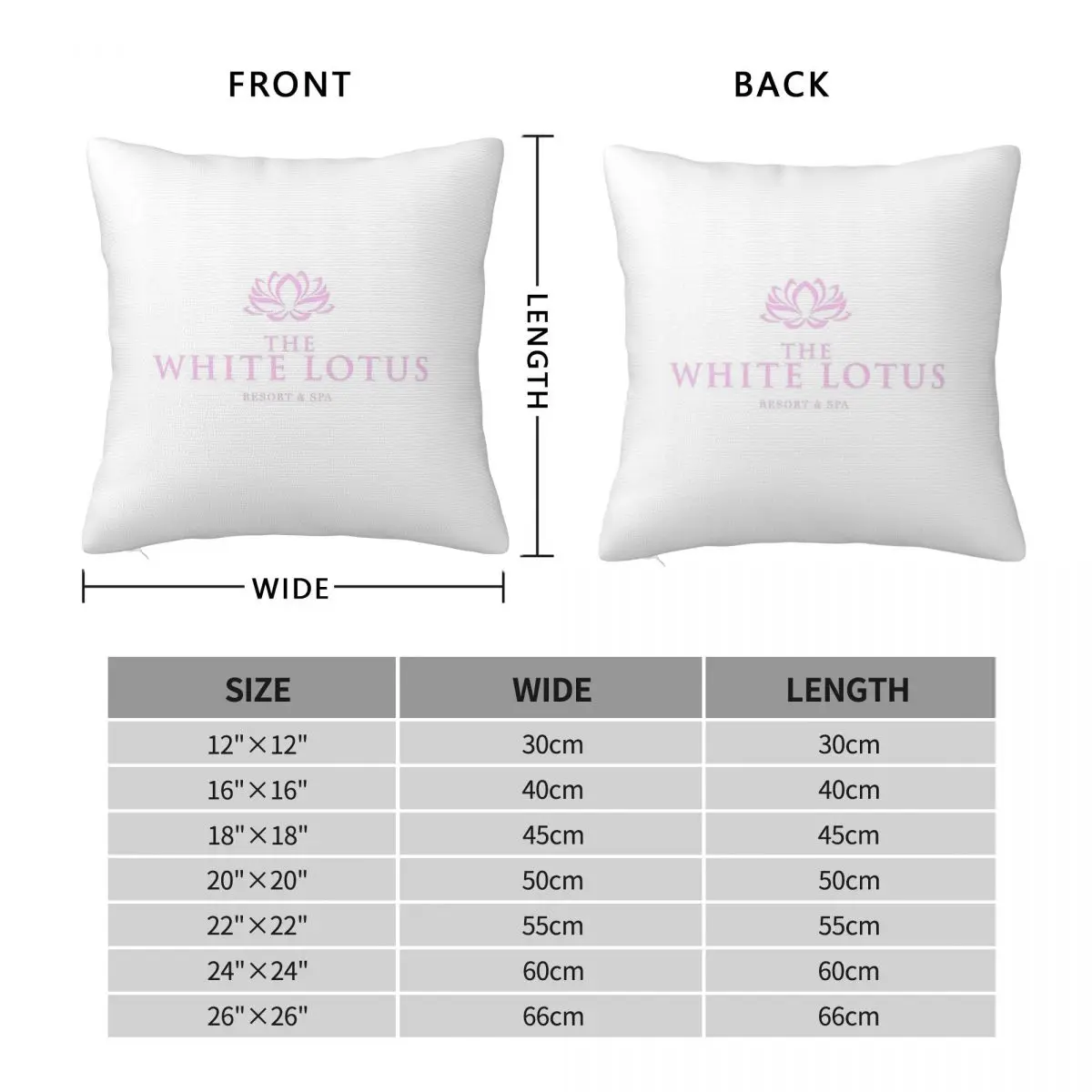 The White Lotus Resort & SPA Square Pillowcase Polyester Linen Velvet Pattern Zip Decorative Room Cushion Case
