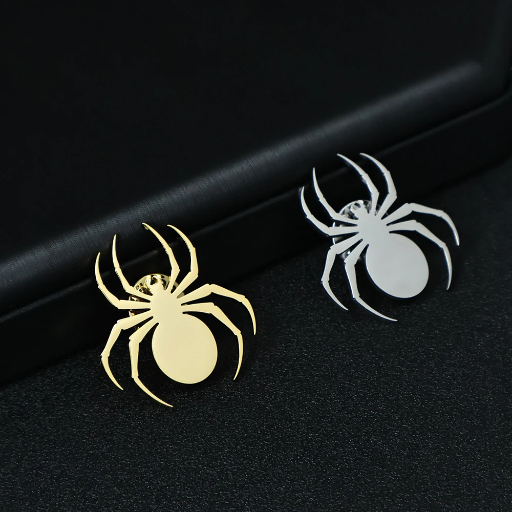 Personalized Stainless Steel Fashionable Chest Accessories for Men and Women, Exquisite Spider Brooch Jewelry Gifts