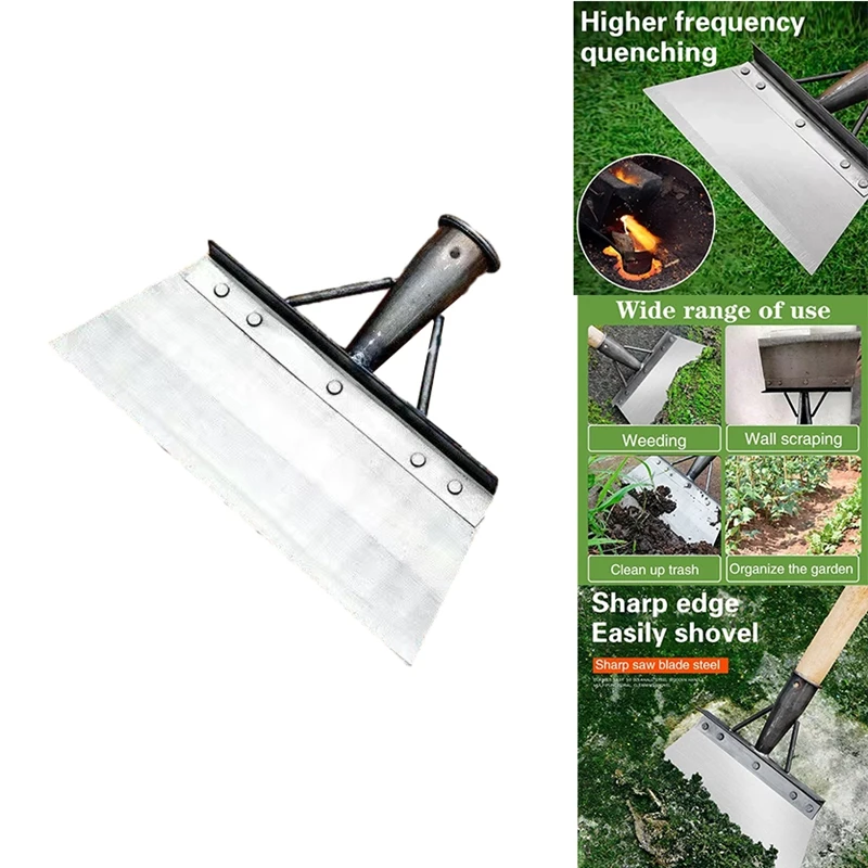 

Cleaning Shovel, Square Garden Spade Shovel Manganese Steel Flat Shovel Not Include Pole,Lawn Edging&Weed Removal Durable