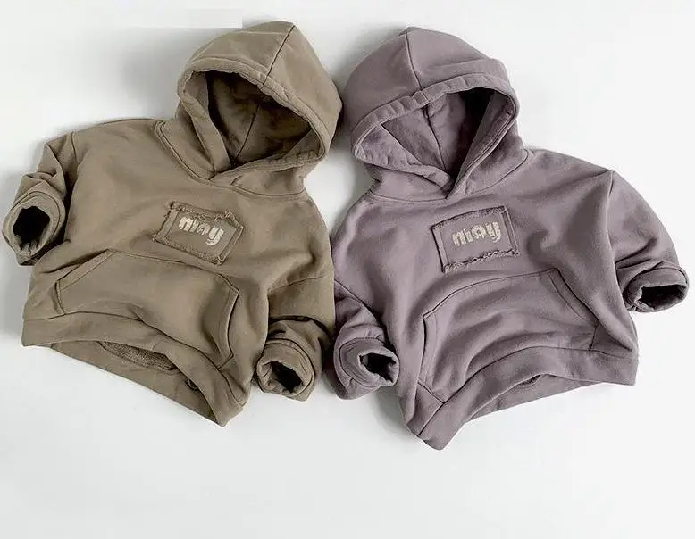 

2024 Autumn Winter Fashion Fleece Hoodies Long Sleeves Boys Hooded Warm Coats Girls Outerwear Casual Clothes For 1-6 Years child