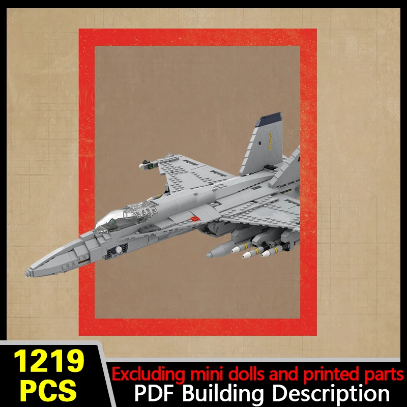 F18 Multirole Fighter Jet Model MOC Building Bricks War Equipment Modular Technology Gifts Holiday Assemble Children Toys Suit